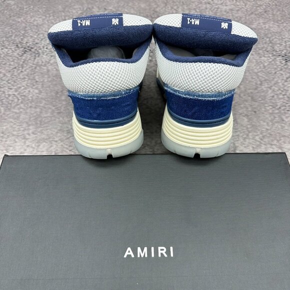AMIRI Indigo & White Vintage Denim MA-1 Sneakers - Picture 5 of 6